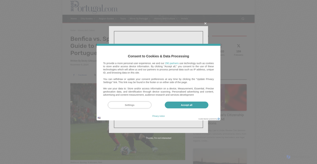 Security scan screenshot of https://www.portugal.com/history-and-culture/benfica-vs-sporting-your-uitimate-guide-to-the-greatest-rivalry-in-portuguese-football/