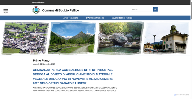 Security scan screenshot of https://www.comune.bobbiopellice.to.it/
