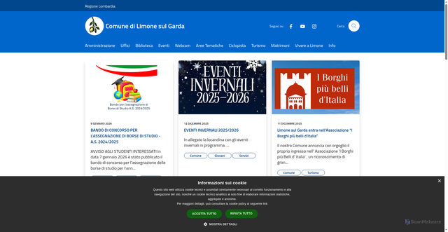 Security scan screenshot of https://www.comune.limonesulgarda.bs.it/it