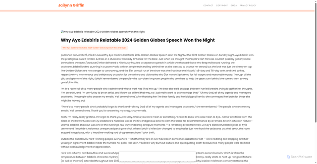 Security scan screenshot of https://exclusivedigesthugo-b3f5iz50o2.edgeone.app/11923-why-ayo-edebiris-relatable-2024-golden-globes-speech-won-the-night.html