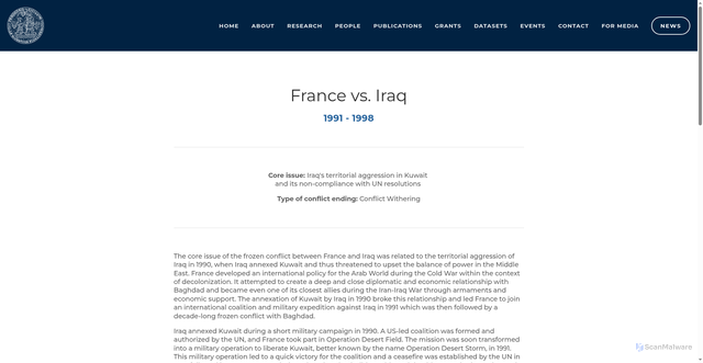 Security scan screenshot of https://www.prcprague.cz/fcdataset/france-iraq