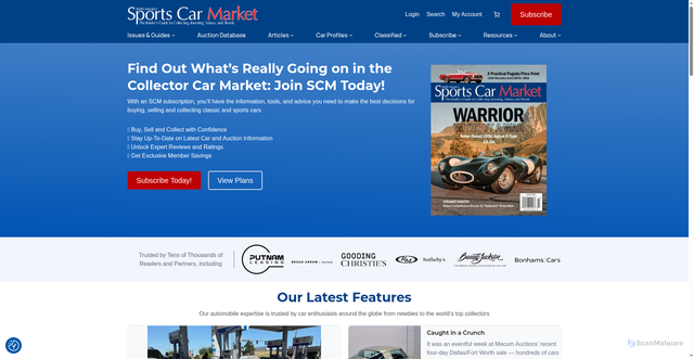 Security scan screenshot of https://sportscarmarket.com