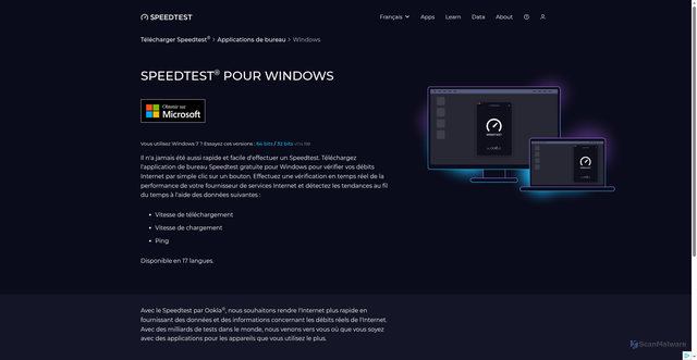 Security scan screenshot of https://unitedusa.pages.dev/fr/apps/windows