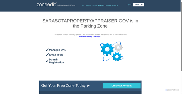 Security scan screenshot of http://sarasotapropertyappraiser.gov/