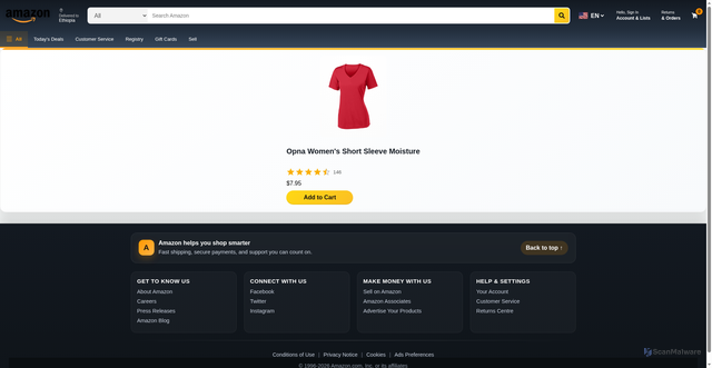 Security scan screenshot of http://amazon-clone-six-rho-44.vercel.app/product/19