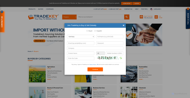 Security scan screenshot of https://importer.tradekey.com