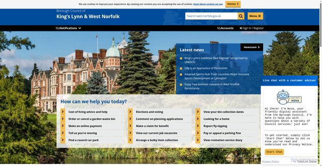 Security scan screenshot of http://www.west-norfolk.gov.uk
