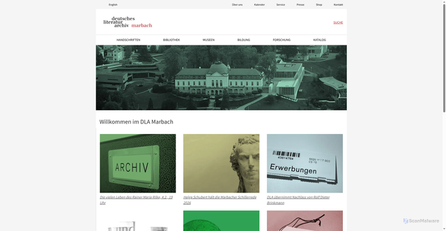 Security scan screenshot of https://www.dla-marbach.de/