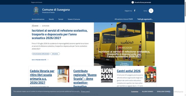 Security scan screenshot of https://www.comune.susegana.tv.it