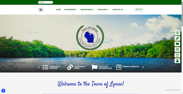 Security scan screenshot of https://townoflynneoneidactywi.gov/