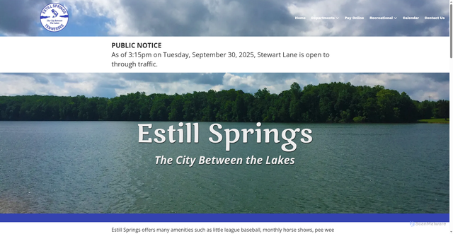 Security scan screenshot of https://estillspringstn.gov/
