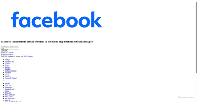 Security scan screenshot of https://tr-tr.facebook.com