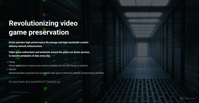 Security scan screenshot of https://erista.me