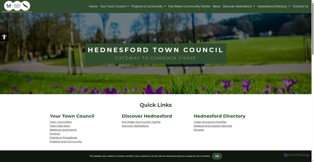 Security scan screenshot of http://www.hednesford-tc.gov.uk