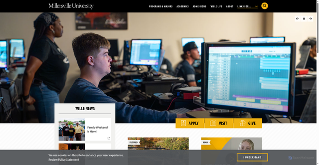 Security scan screenshot of https://millersville.edu