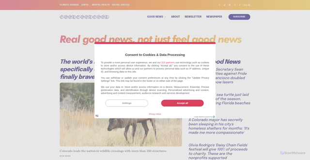 Security scan screenshot of https://www.goodgoodgood.co