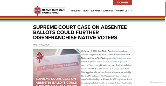 Security scan screenshot of https://narf.org/amicus-watson-scotus/