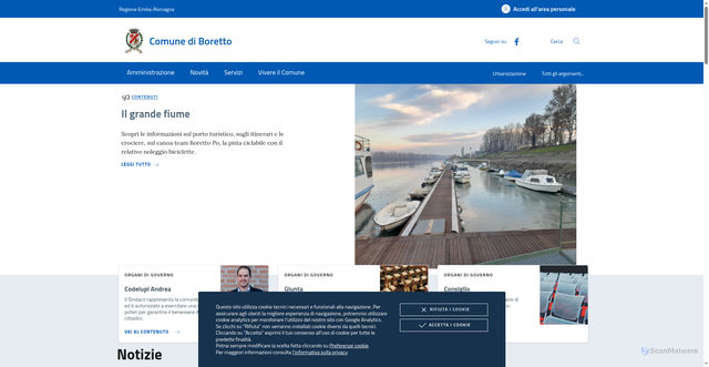 Security scan screenshot of https://www.comune.boretto.re.it