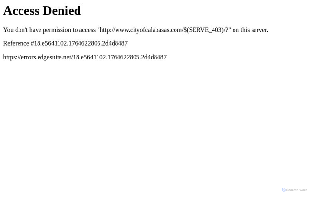 Security scan screenshot of https://www.cityofcalabasas.com/