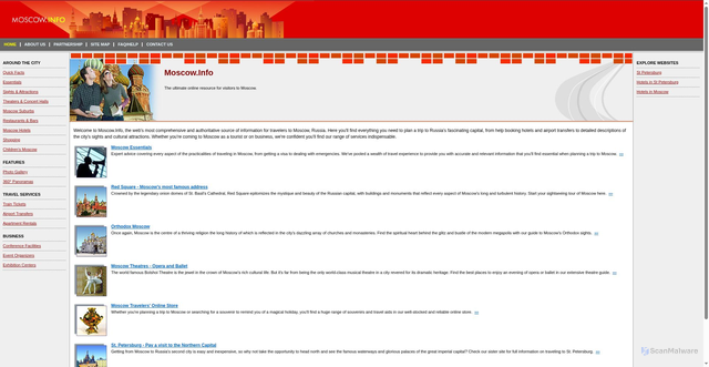 Security scan screenshot of http://www.moscow.info/