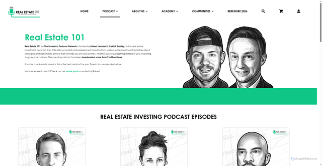 Security scan screenshot of https://theinvestors-podcast.com/real-estate-101/