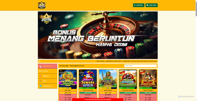 Security scan screenshot of https://rtproyal389-2.pages.dev/