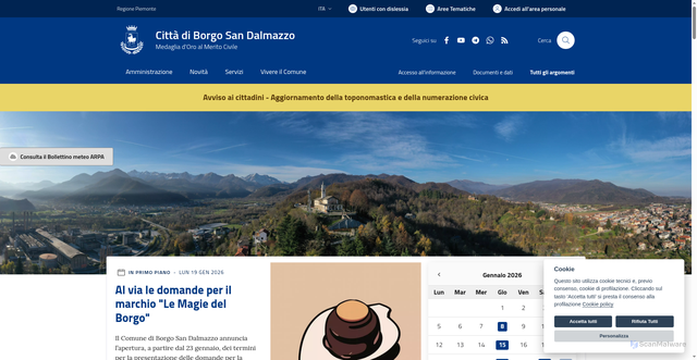Security scan screenshot of https://www.comune.borgosandalmazzo.cn.it/