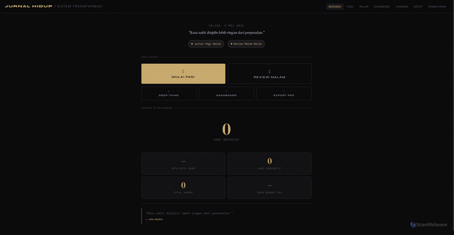 Security scan screenshot of https://jurnalingtofik-7taj8x6r6z.edgeone.app/Jurnaling.html