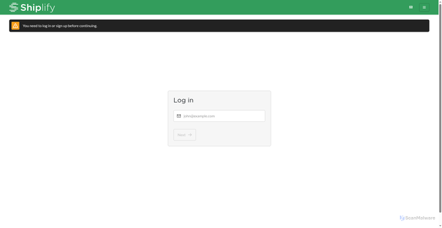 Security scan screenshot of https://tariffs.shiplify.com