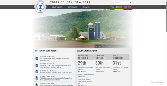 Security scan screenshot of https://tiogacountyny.gov/