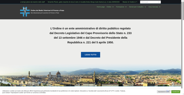Security scan screenshot of https://www.ordmedvet.fi.it/