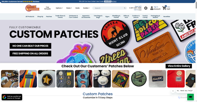 Security scan screenshot of https://custompatchfactory.com