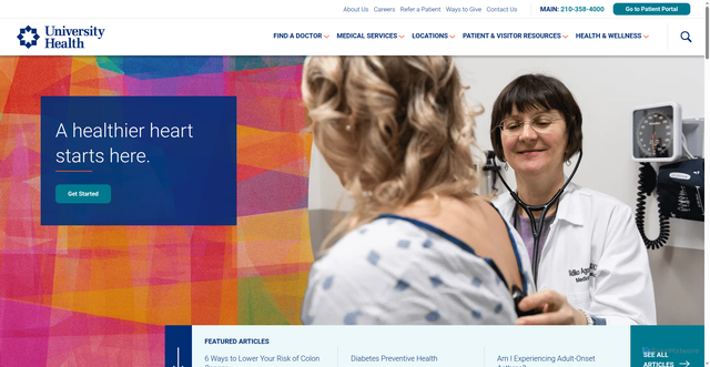 Security scan screenshot of https://universityhealthsystem.com