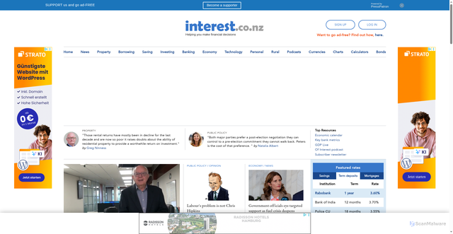 Security scan screenshot of https://www.interest.co.nz
