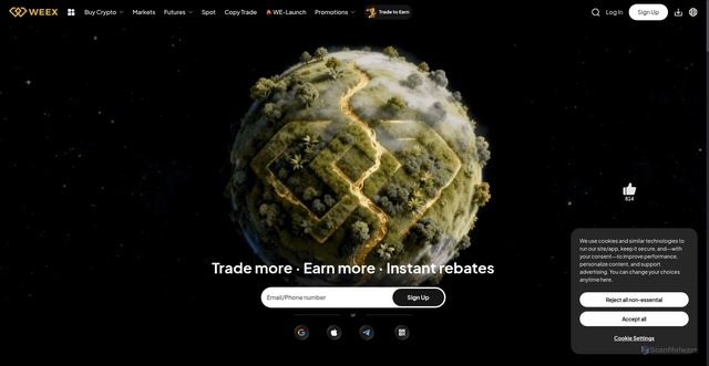 Security scan screenshot of https://weex168.ru