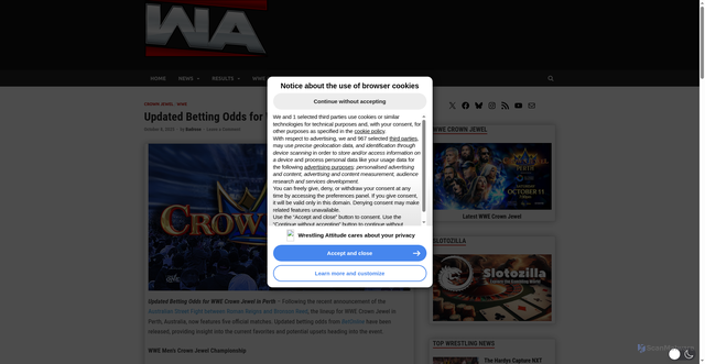 Security scan screenshot of https://www.wrestlingattitude.com/2025/10/updated-betting-odds-for-wwe-crown-jewel-in-perth.html