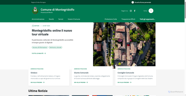 Security scan screenshot of https://comune.montegridolfo.rn.it/