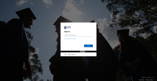 Security scan screenshot of https://uowmailedu.sharepoint.com