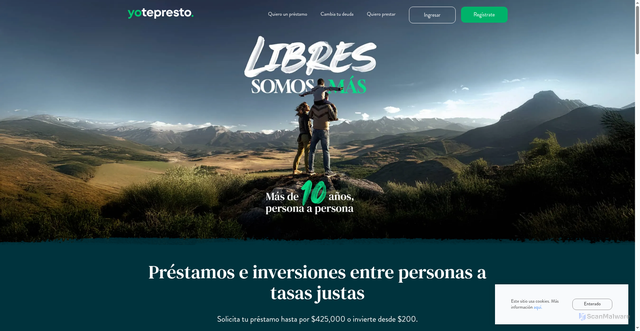 Security scan screenshot of https://yotepresto.com