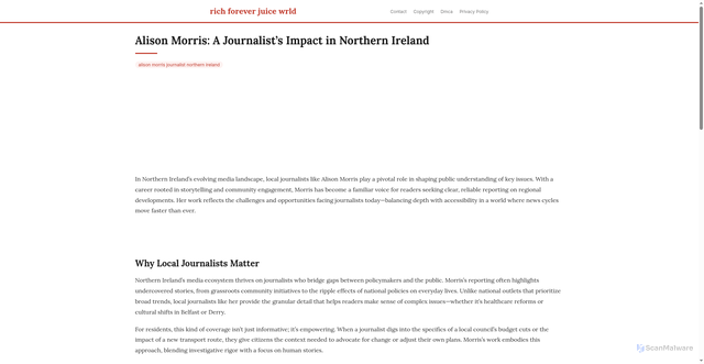 Security scan screenshot of https://duniacloudblog-dpurmyvdlpxs.edgeone.app/alison-morris-journalist-northern-ireland.html