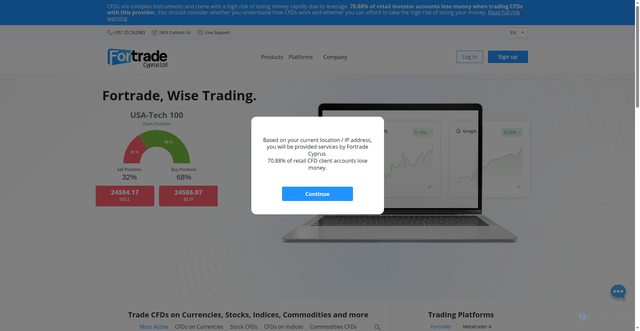 Security scan screenshot of https://fortrade.com