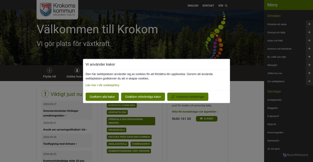 Security scan screenshot of http://www.krokom.se