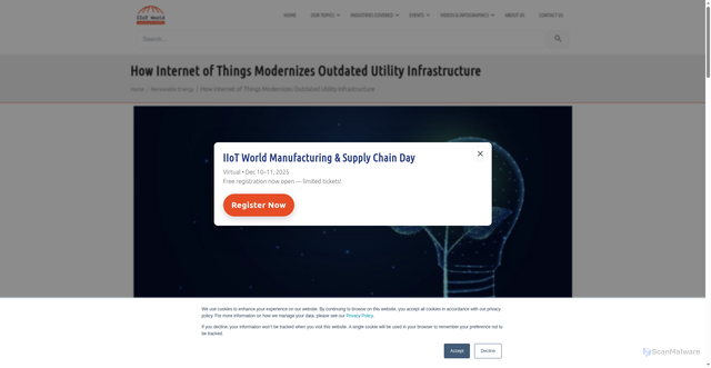 Security scan screenshot of https://www.iiot-world.com/energy/renewable-energy/iot-modernizes-utility-infrastructure/