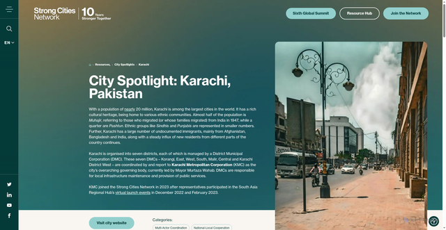Security scan screenshot of https://strongcitiesnetwork.org/city-spotlight/karachi/