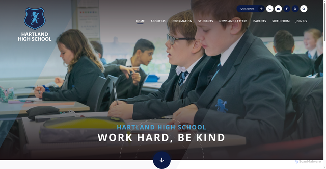 Security scan screenshot of https://www.hartlandhigh.co.uk