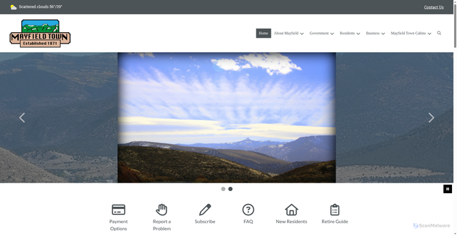 Security scan screenshot of https://mayfieldtownut.gov/