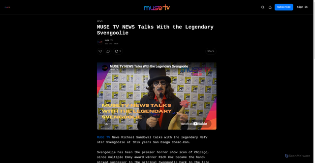 Security scan screenshot of https://www.musetv.net/p/muse-tv-news-talks-with-the-legendary