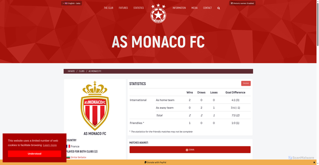 Security scan screenshot of https://en.fccska.com/club/monaco