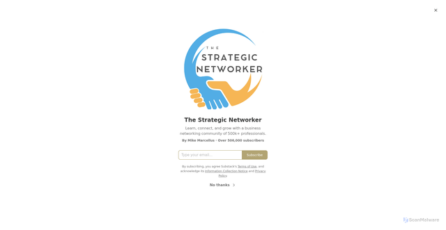 Security scan screenshot of https://www.thestrategicnetworker.com/