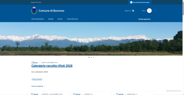 Security scan screenshot of https://www.comune.buronzo.vc.it/